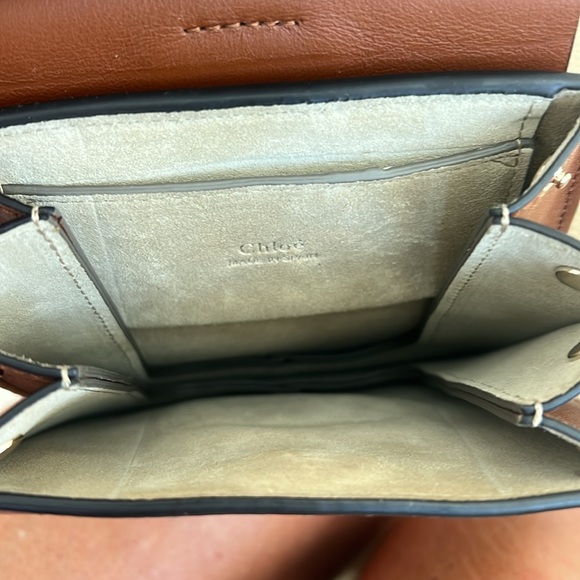 CHLOE Faye Brown Bag with Gold Ring 24 inch drop Mini in Brown calfskin/ suede - Picture 12 of 12